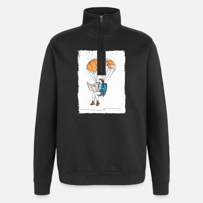 Illustration du lecteur aéroporté - Sweat à zip 1/4 - noir
