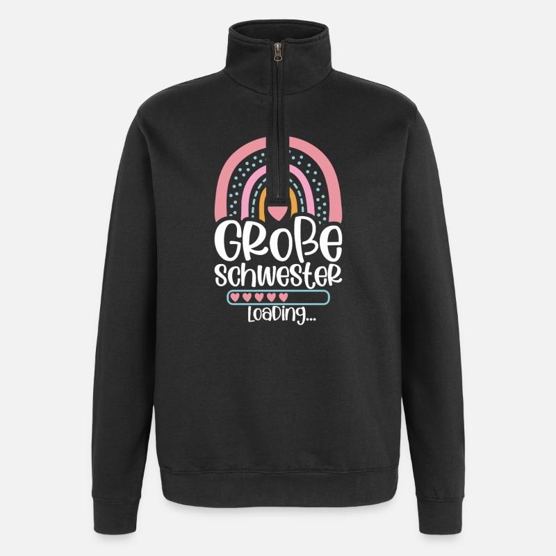 Grande Soeur Annonce Annonce Arc-en-ciel - Sweat à zip 1/4 - noir