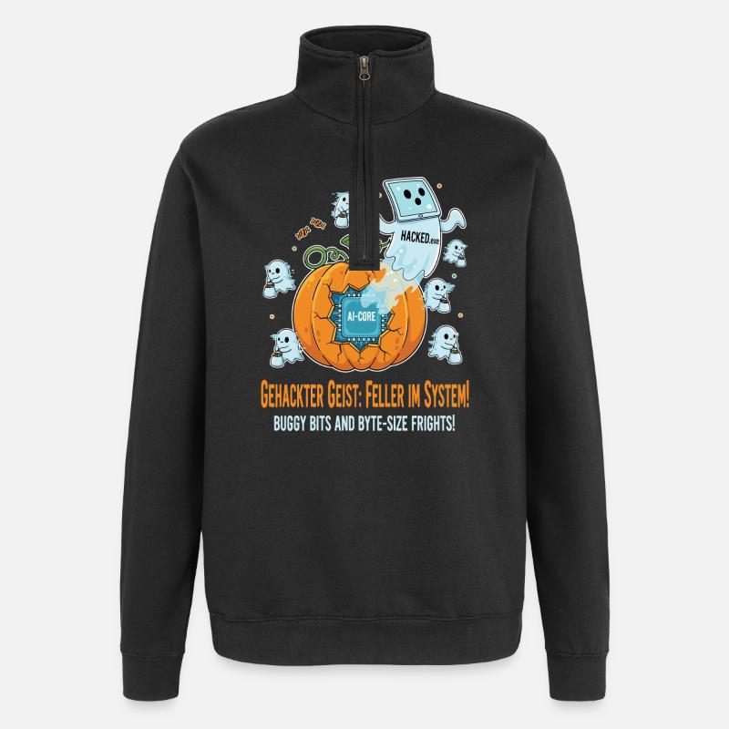 Gehackter Geist: Feller im System ! - Quarter-Zip-Sweatshirt - Schwarz