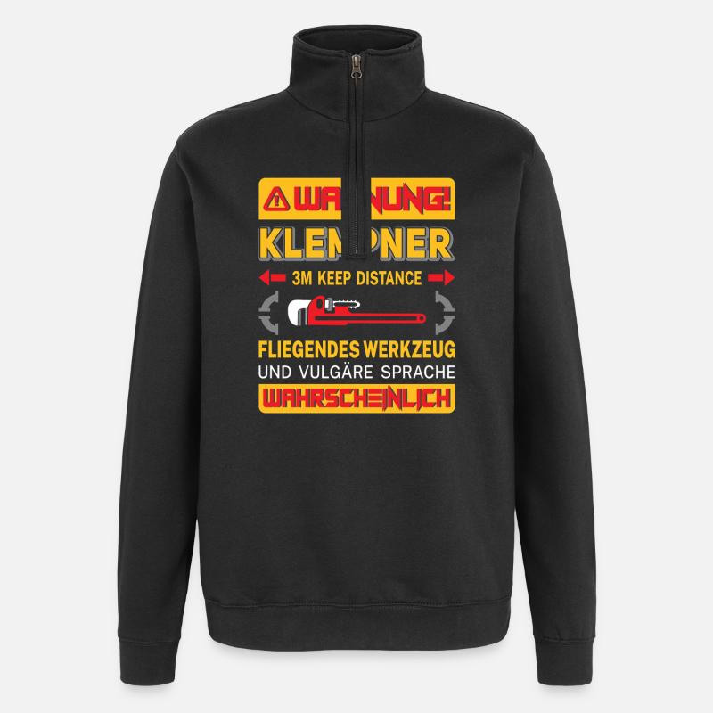 Heating Engineer Heating Construction Plumber Plumber - Quarter-Zip Sweatshirt - black