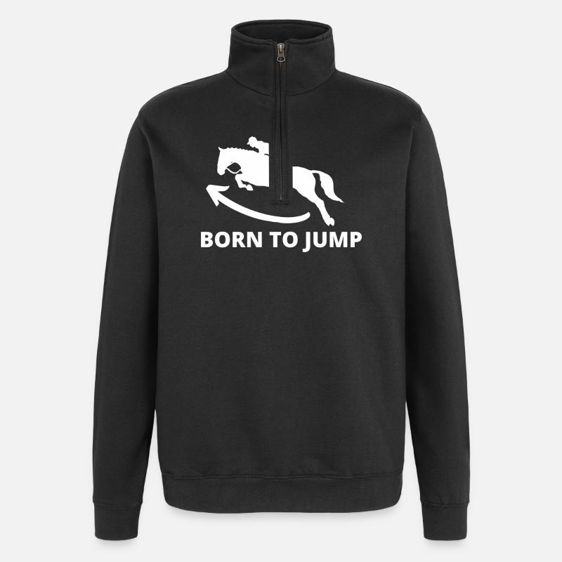 Dynamic jumping stallion - Quarter-Zip Sweatshirt - black