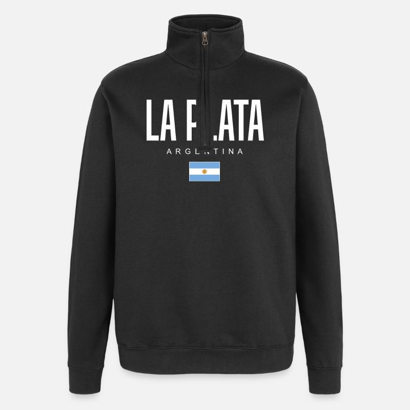 La Plata Argentine Argentins - Sweat à zip 1/4 - noir