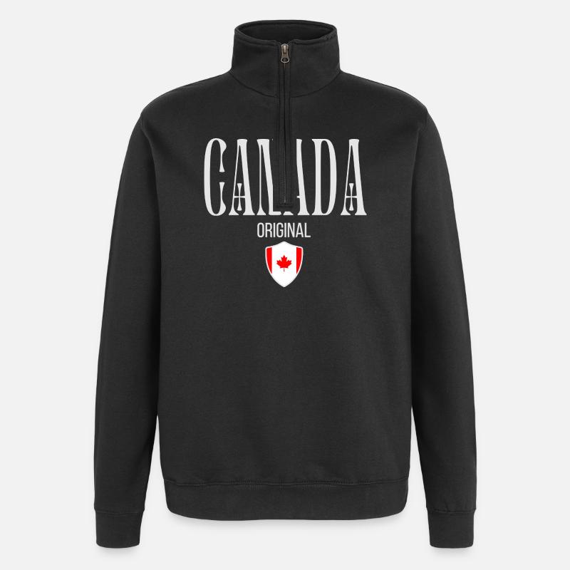 Made in Canada, Canadian pride - Quarter-Zip Sweatshirt - black
