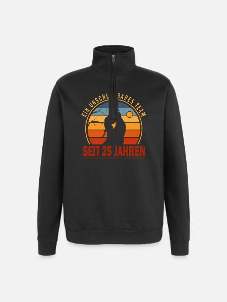 25 Years Relationship Anniversary Wedding Anniversary - Quarter-Zip Sweatshirt - black