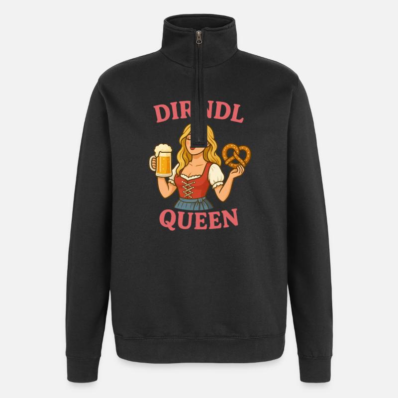 Dirndl Queen - Quarter-Zip Sweatshirt - black