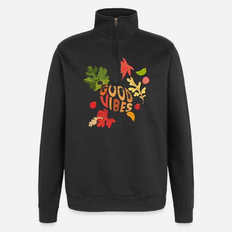 Herbst Vibes - Quarter-Zip-Sweatshirt - Schwarz