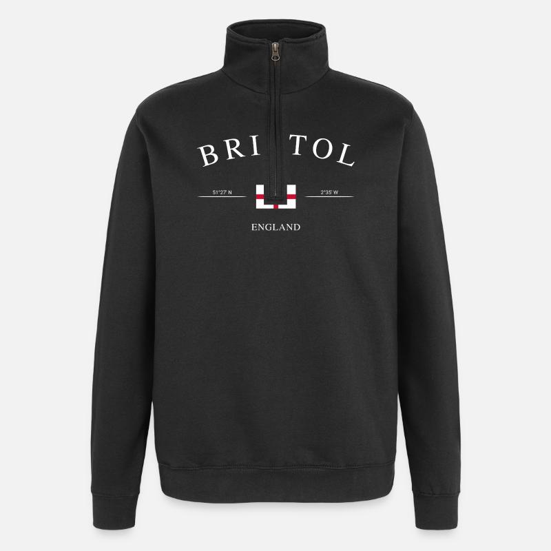 Bristol England – Urlaub Souvenir & Geschenk - Quarter-Zip-Sweatshirt - Schwarz
