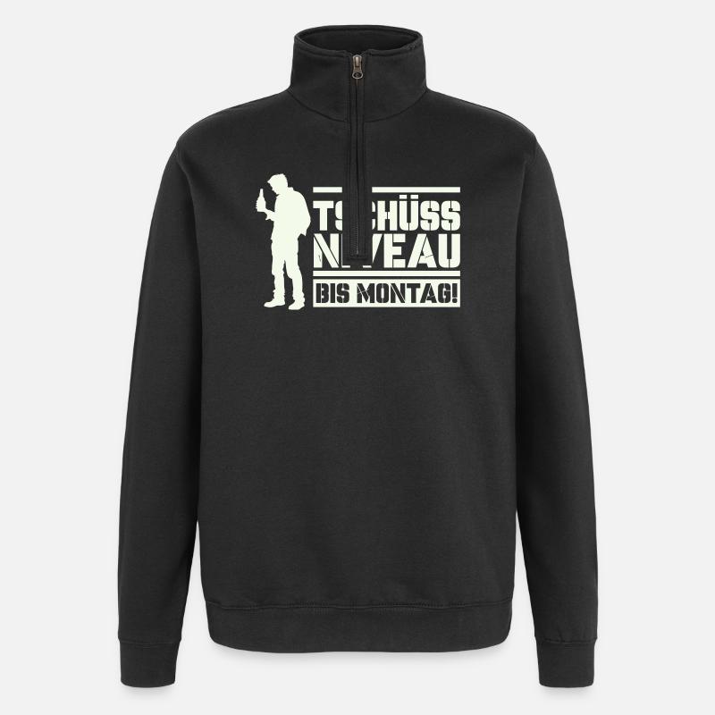 Bye bye level until Monday - Quarter-Zip Sweatshirt - black