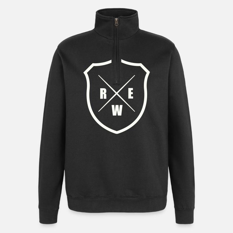crew_wappen- - Sweat à zip 1/4 - noir