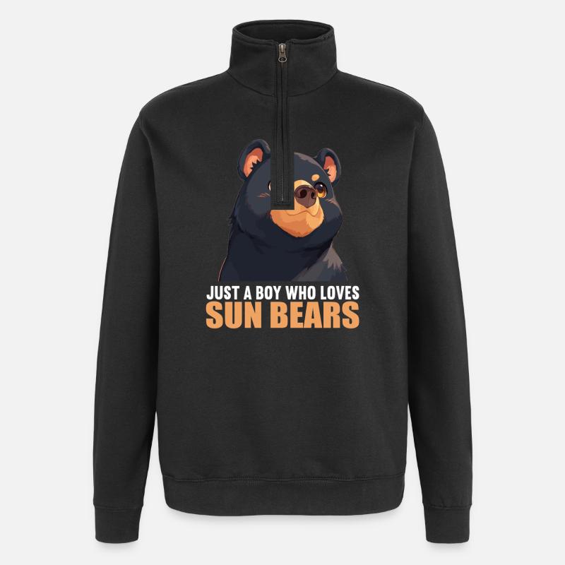 Sun Bear Malay Bear - Quarter-Zip Sweatshirt - black