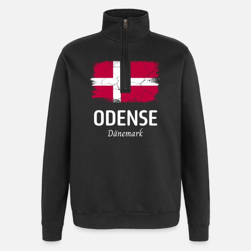 Odense - Sweat à zip 1/4 - noir