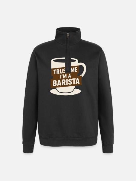 Barista Espresso Crew Coffee Slinger Latte - Quarter-Zip Sweatshirt - black