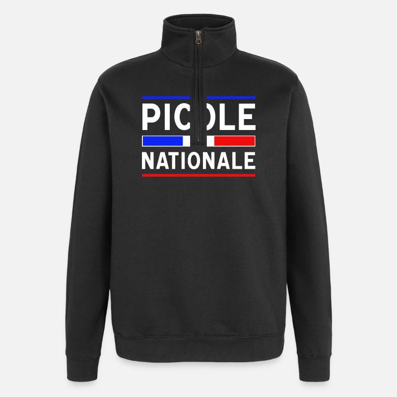 Picole Nationale nouveau design - Sweat à zip 1/4 - noir