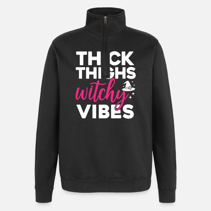 Witchy Vibes Magischer Hexen Style - Quarter-Zip-Sweatshirt - Schwarz