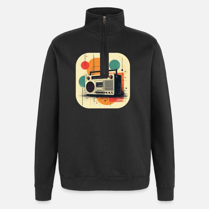 T-shirt rétro Ghetto Blaster - Sweat à zip 1/4 - noir
