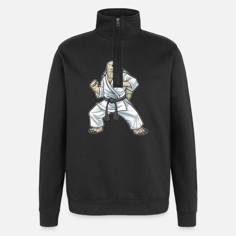 Tortue Karaté Arts Martiaux - Sweat à zip 1/4 - noir
