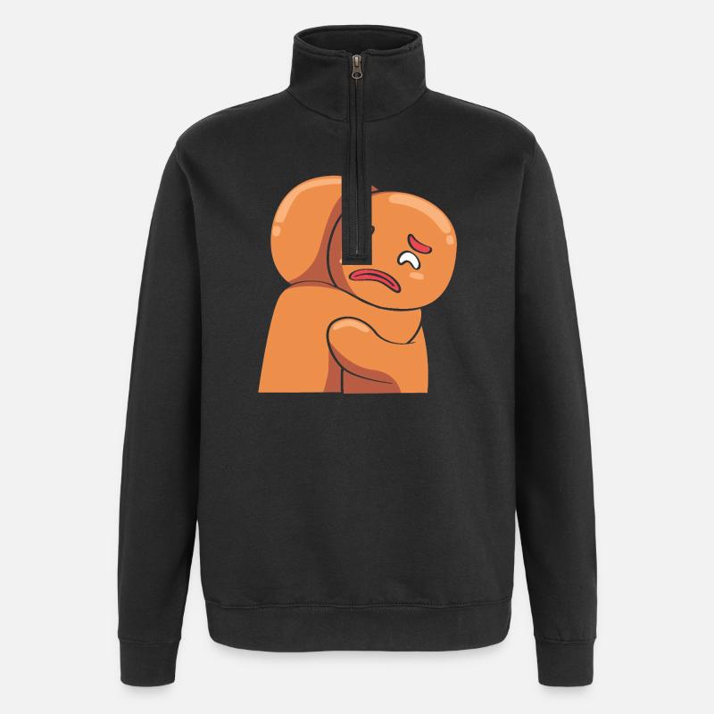Weihnachten Lebkuchen Lebkuchenmann Gingerbread - Quarter-Zip-Sweatshirt - Schwarz