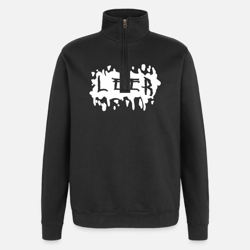 éclaboussures punk - Sweat à zip 1/4 - noir