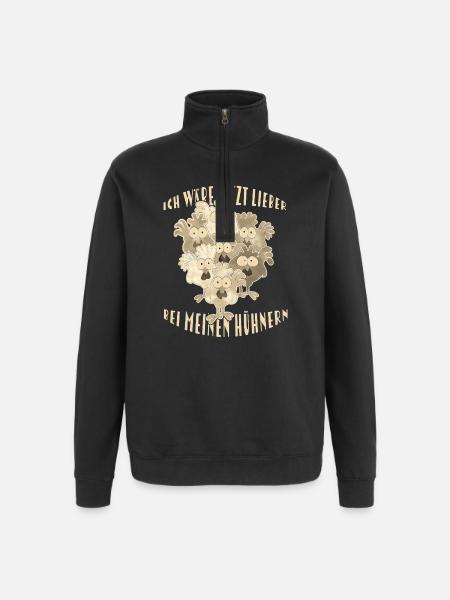 Chickens Saying - Quarter-Zip Sweatshirt - black
