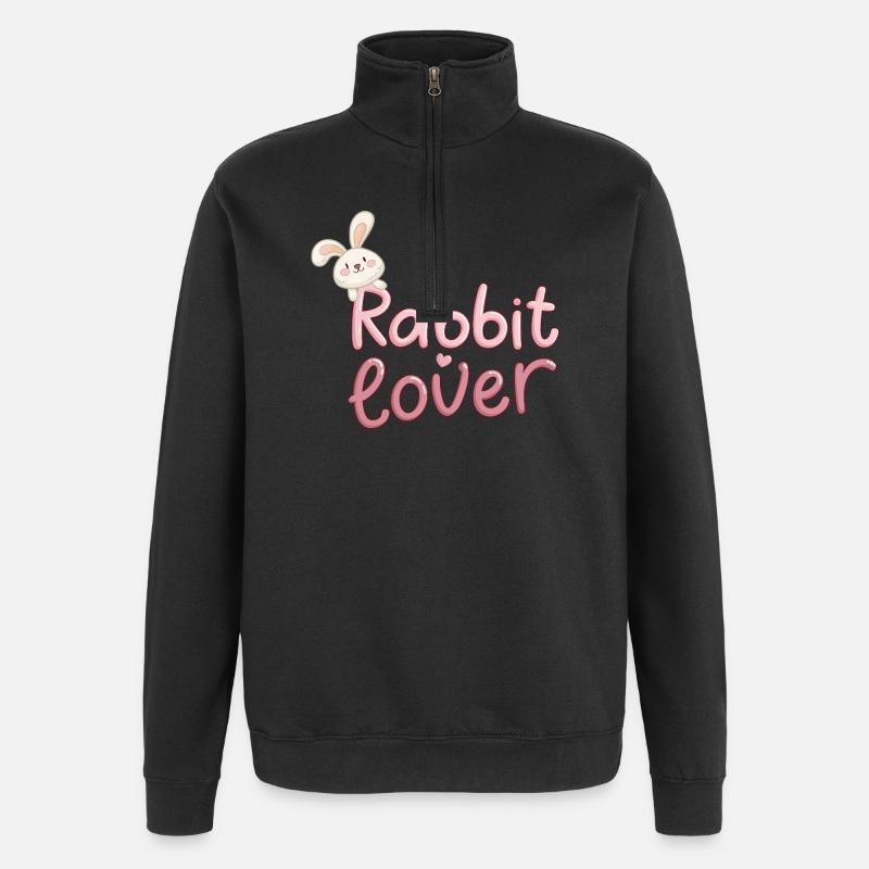 Design Lapin Cute pour Enfants - Sweat à zip 1/4 - noir