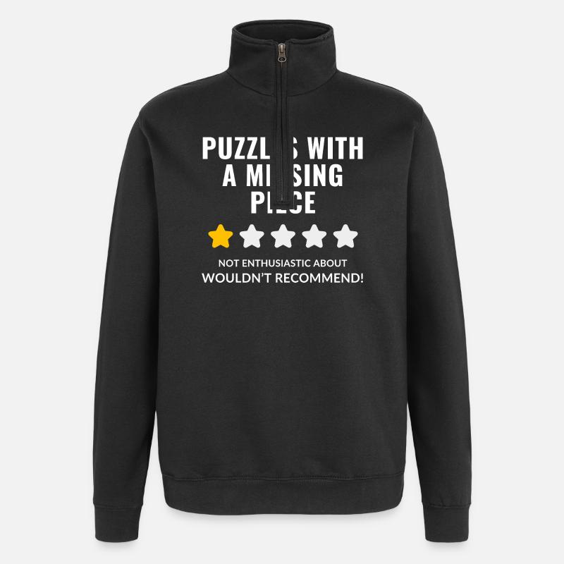 Conception de citation de puzzle - Sweat à zip 1/4 - noir