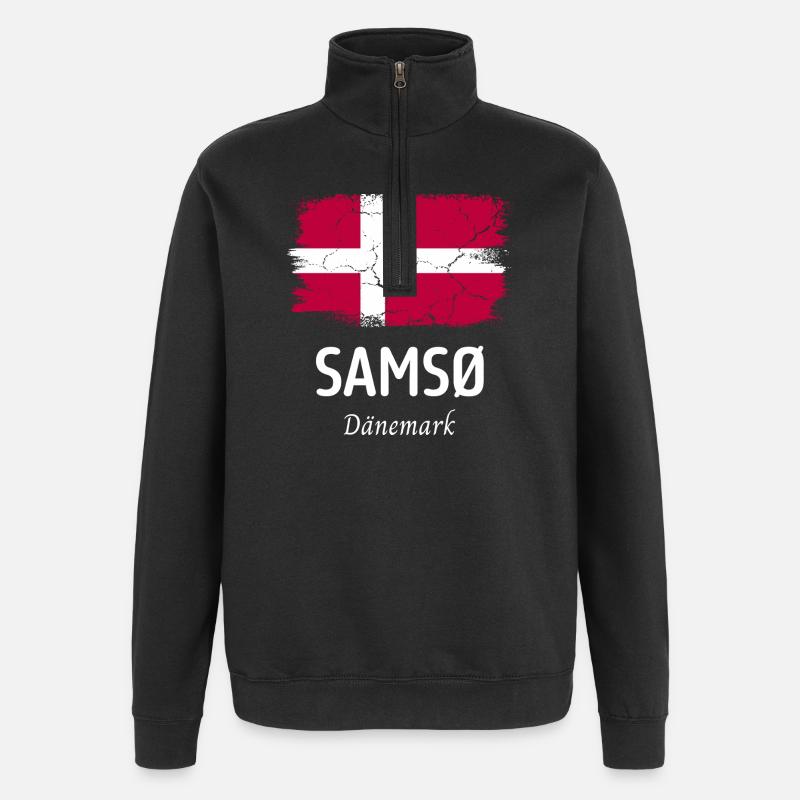 Samso - Sweat à zip 1/4 - noir