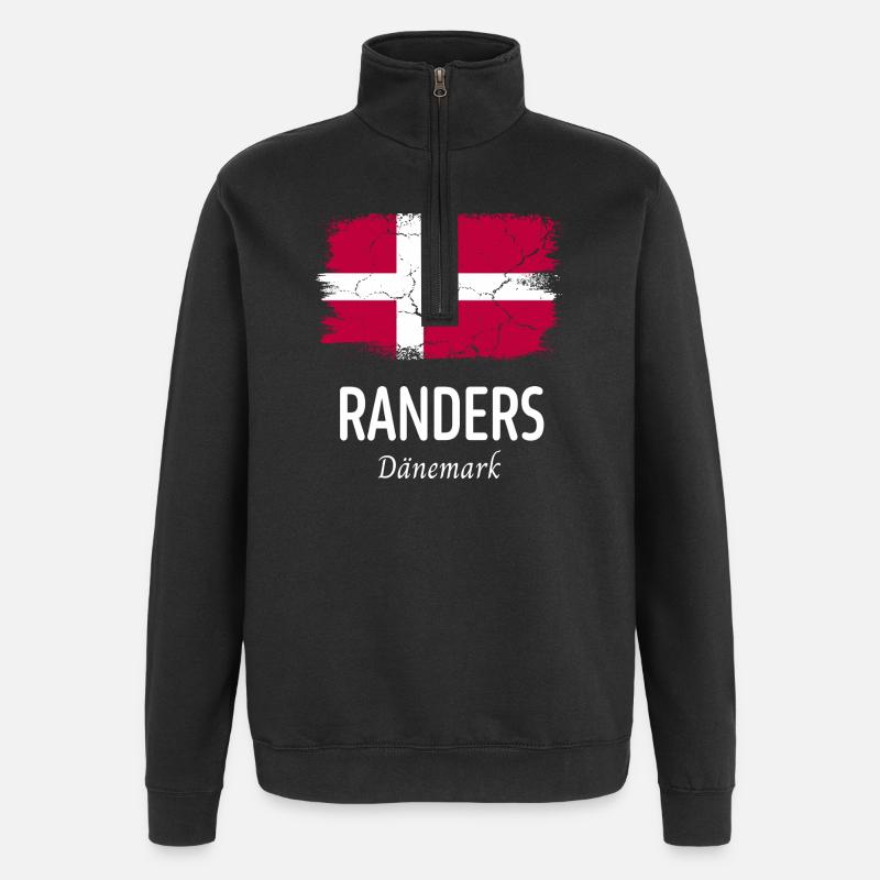 Randers - Quarter-Zip Sweatshirt - black
