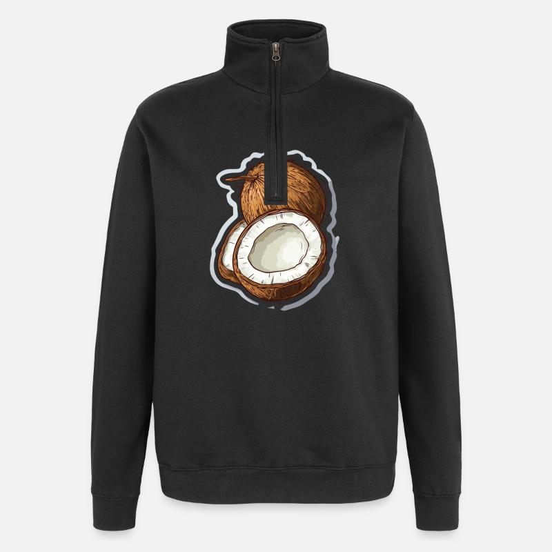 Kokosnuss Coconut - Quarter-Zip-Sweatshirt - Schwarz