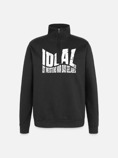Mysterium des Selbstverständnisses - Quarter-Zip-Sweatshirt - Schwarz