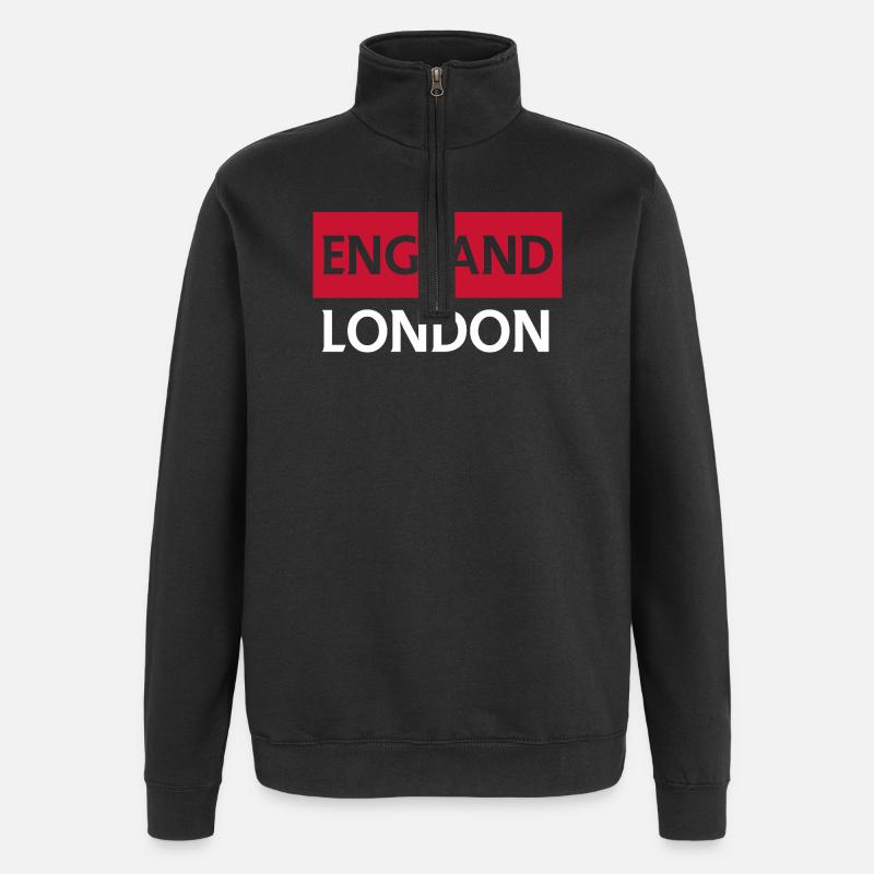 Conception de rotation du drapeau anglais - Sweat à zip 1/4 - noir