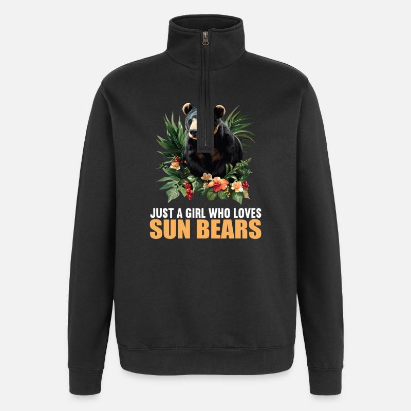 Sun Bear Malay Bear - Quarter-Zip Sweatshirt - black