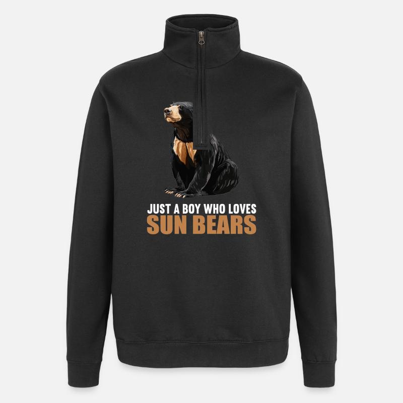 Ours du Soleil Ours Malais - Sweat à zip 1/4 - noir