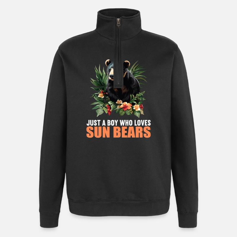 Sun Bear Malay Bear - Quarter-Zip Sweatshirt - black