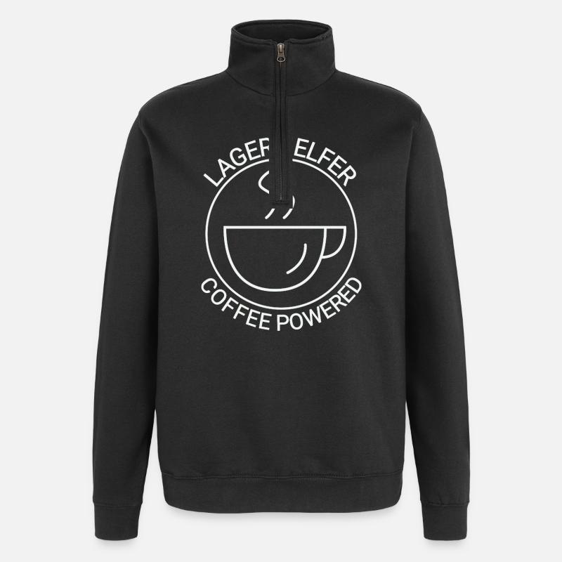 Warehouse Helper Coffee Powered - Quarter-Zip Sweatshirt - black