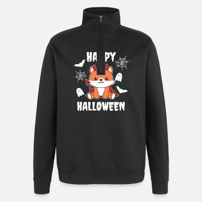 Fox Happy Halloween Devil Costume - Quarter-Zip Sweatshirt - black