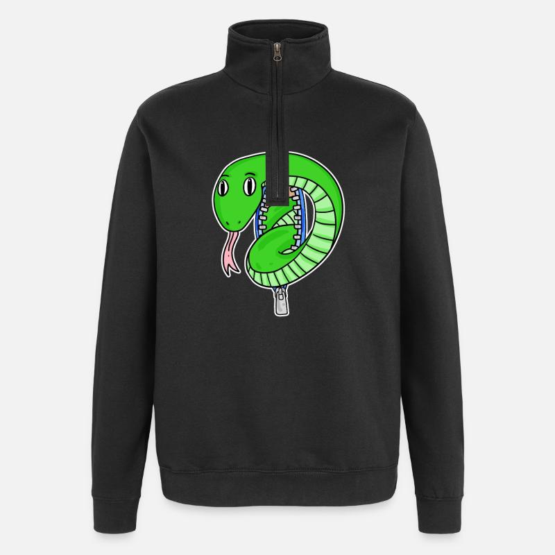 cute snake - Quarter-Zip Sweatshirt - black