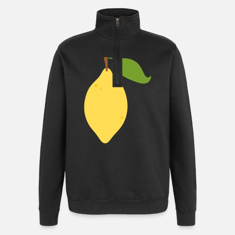 Conception moderne de motif d’agrumes citron - Sweat à zip 1/4 - noir