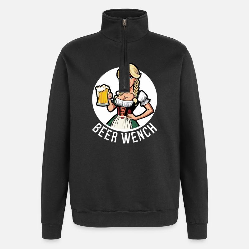 Bierweibchen - Quarter-Zip-Sweatshirt - Schwarz
