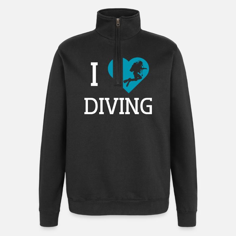 J’adore T-shirt de plongée - Sweat à zip 1/4 - noir