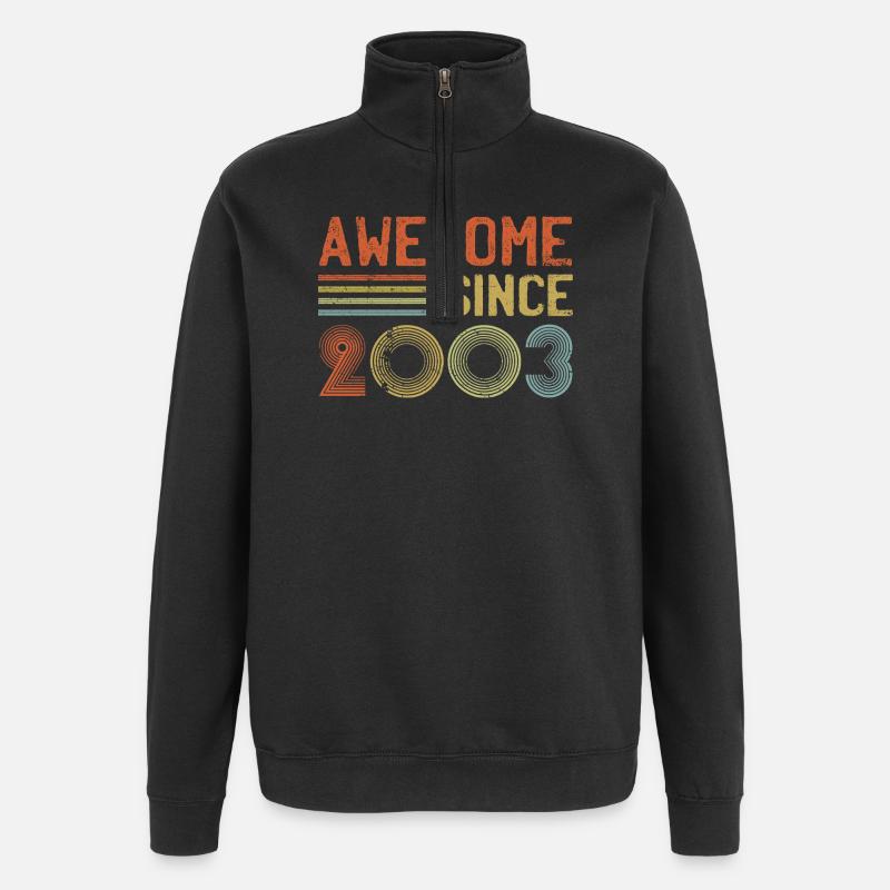 Retro 2003 Celebration Graph Text - Quarter-Zip Sweatshirt - black