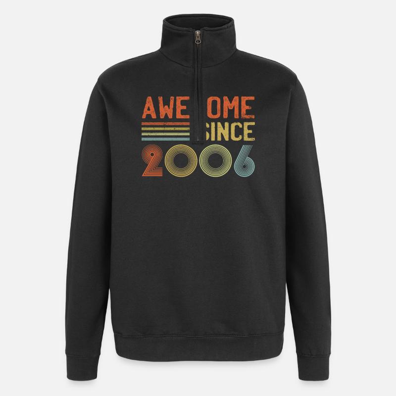 Retro-Design zur Jubiläumsfeier 2005 - Quarter-Zip-Sweatshirt - Schwarz