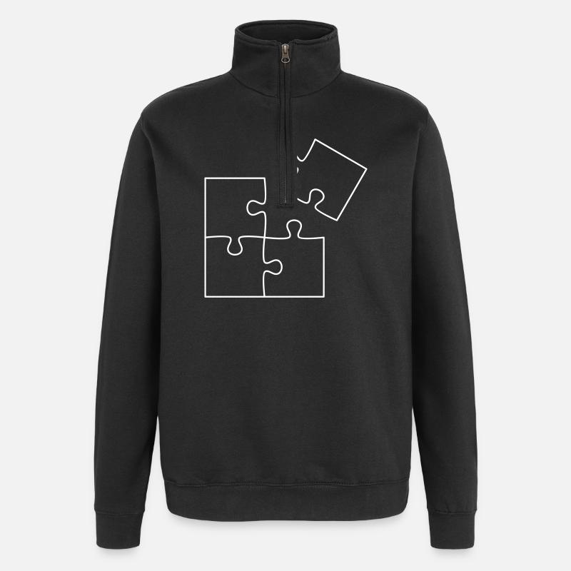 Puzzle - Sweat à zip 1/4 - noir
