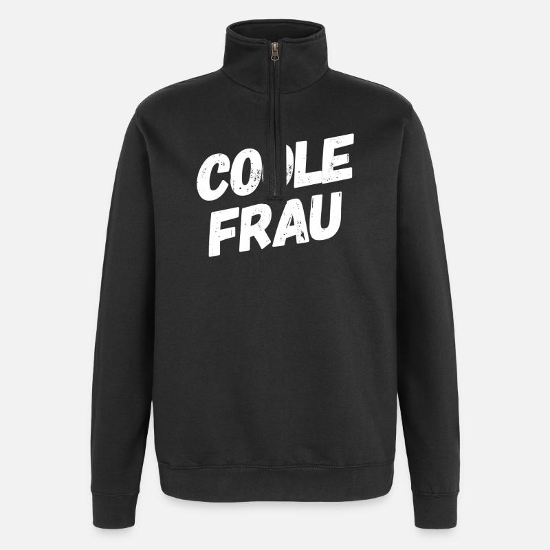 Femme cool drôle de dicton - Sweat à zip 1/4 - noir