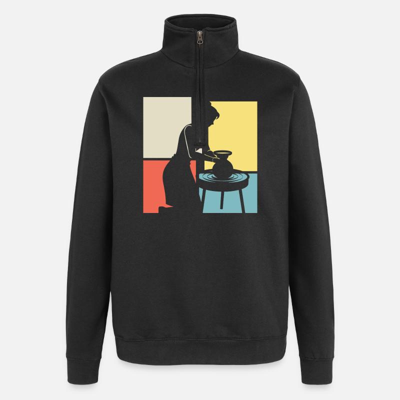 Creative pottery for ceramic lovers - Quarter-Zip Sweatshirt - black