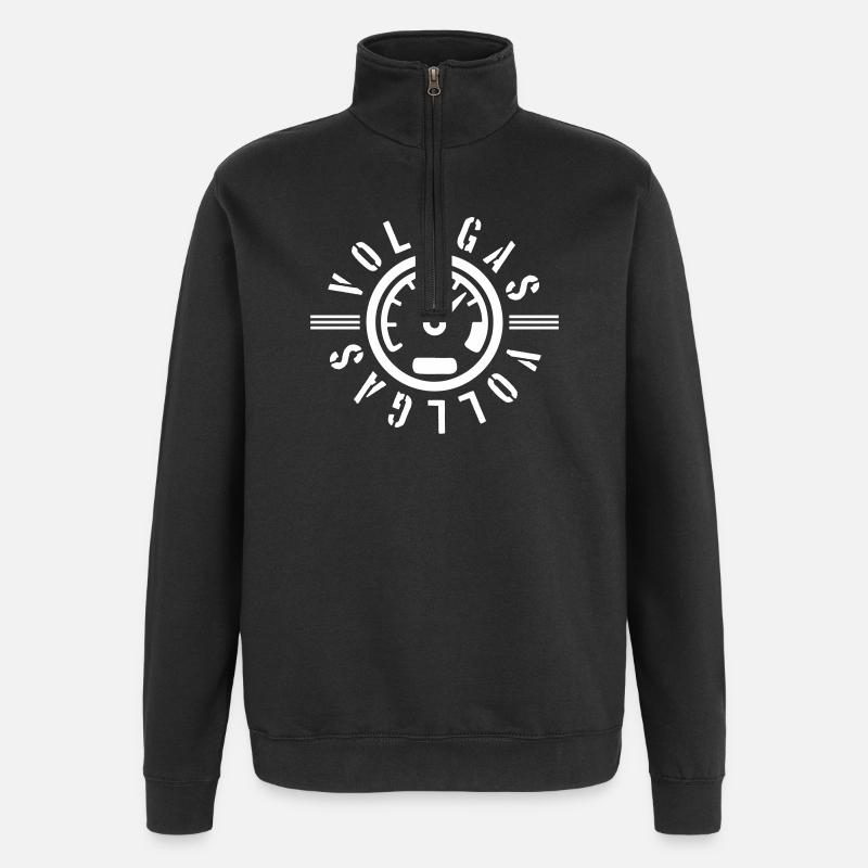 Full Throttle Speedometer Kmh Tuning - Quarter-Zip Sweatshirt - black