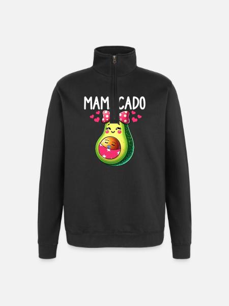 Mamacado Avocado Lover Mother's Day - Quarter-Zip Sweatshirt - black