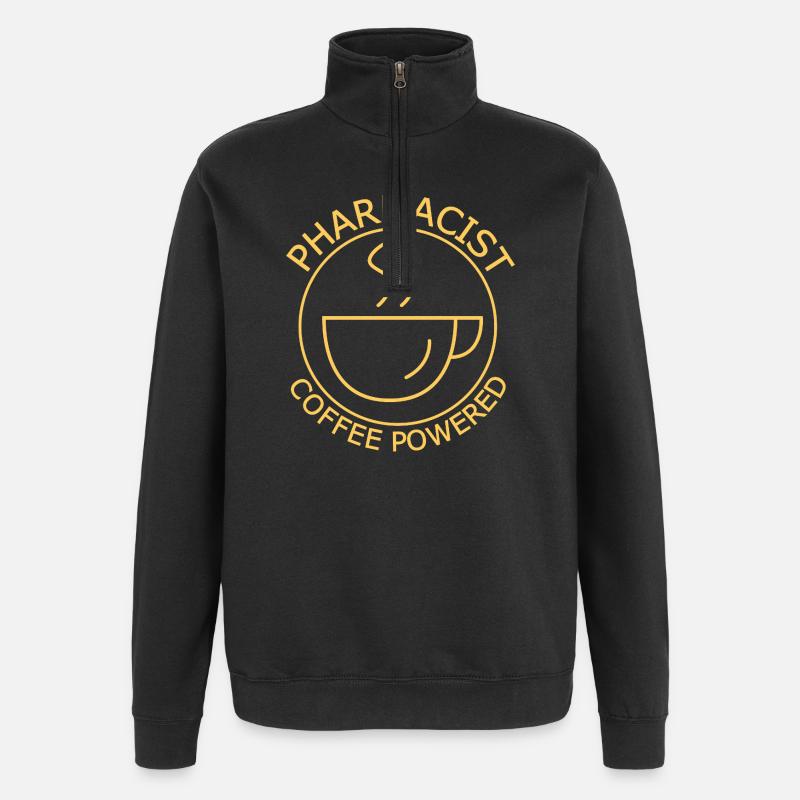 Pharmacist Coffee Powered - Quarter-Zip Sweatshirt - black