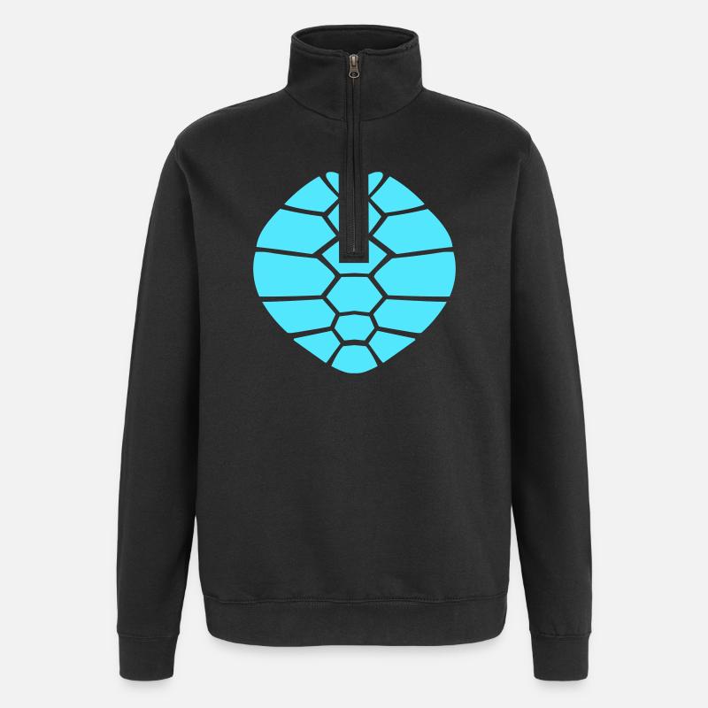 Turtle shell pattern turtle icon cool - Quarter-Zip Sweatshirt - black
