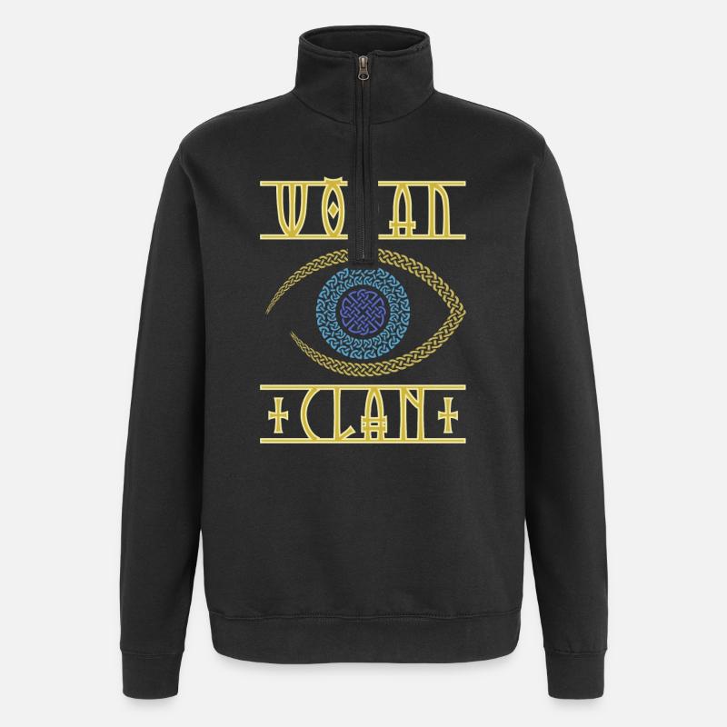 Odin Wikinger-Auge - Quarter-Zip-Sweatshirt - Schwarz