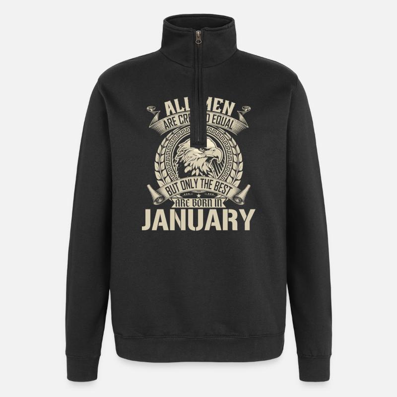 January Eagle Unity Motif - Quarter-Zip Sweatshirt - black